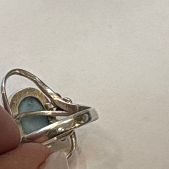 Sterling Silver and Larimar Stone Ring - Picture 7 of 7